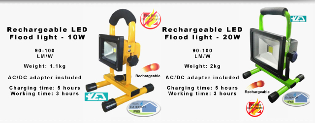 Rechargeable LED Flood light - 10W &amp; 20W