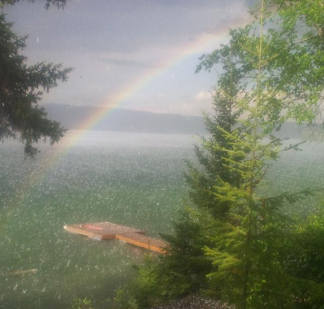 Dock and rainbow