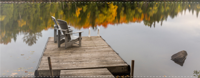 Dock on an autumn lake